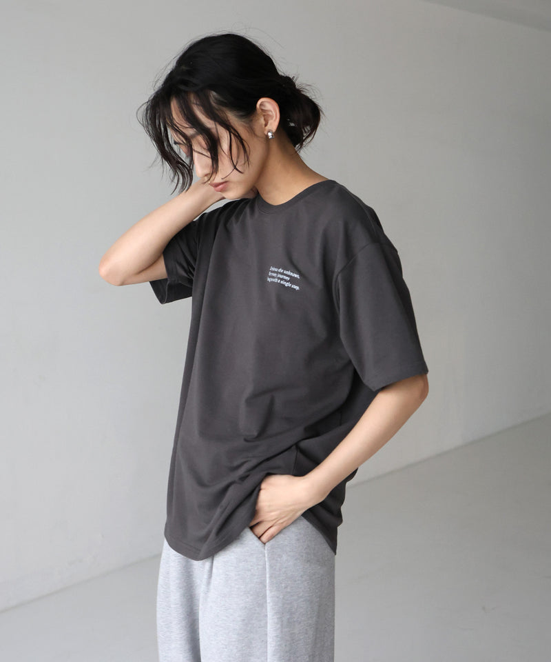 配色刺繍ロゴTシャツ