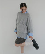 ボートネックワイドスウェット