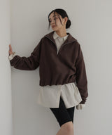 フリースハーフジッププルオーバー