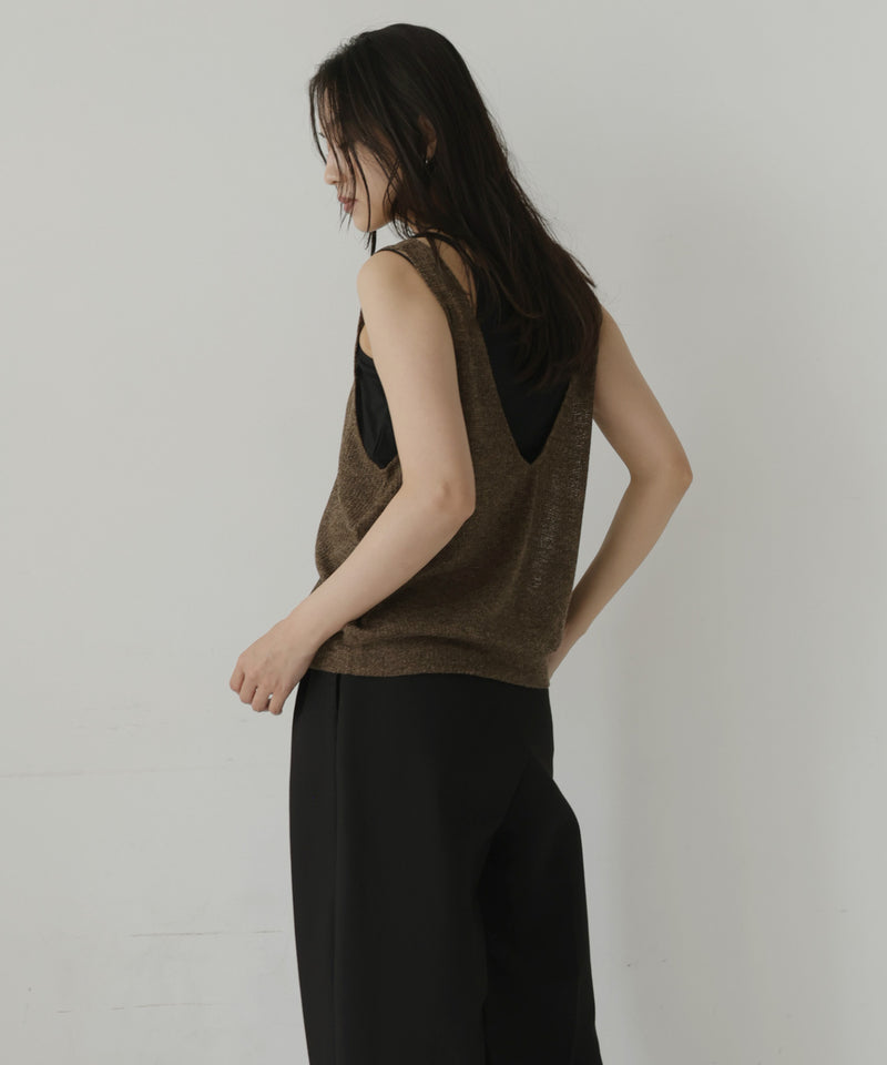 2wayシアーノースリーブ×キャミソールセットトップス – hellam