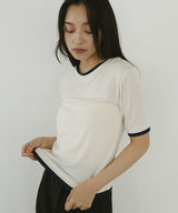 レイヤード風シアーTシャツ