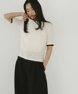 レイヤード風シアーTシャツ