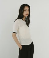 レイヤード風シアーTシャツ