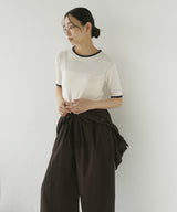 レイヤード風シアーTシャツ