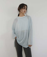 【10月上旬予約商品】シアー　クルーネックロングTシャツ