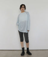 【10月上旬予約商品】シアー　クルーネックロングTシャツ