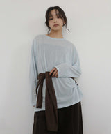 【10月上旬予約商品】シアー　クルーネックロングTシャツ