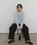 【10月上旬予約商品】シアー　クルーネックロングTシャツ