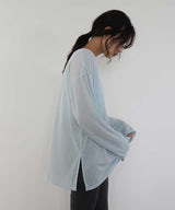 【10月上旬予約商品】シアー　クルーネックロングTシャツ