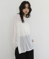 【10月上旬予約商品】シアー　クルーネックロングTシャツ