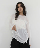 【10月上旬予約商品】シアー　クルーネックロングTシャツ