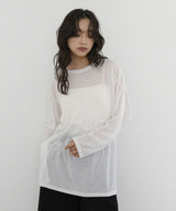 【10月上旬予約商品】シアー　クルーネックロングTシャツ