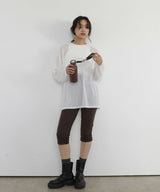 【10月上旬予約商品】シアー　クルーネックロングTシャツ