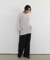 【10月上旬予約商品】シアー　クルーネックロングTシャツ