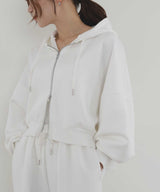【11月上旬予約商品】【Ran×hellam】ダンボール ショート丈ジップパーカー