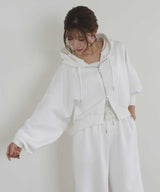 【11月上旬予約商品】【Ran×hellam】ダンボール ショート丈ジップパーカー