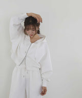 【11月上旬予約商品】【Ran×hellam】ダンボール ショート丈ジップパーカー