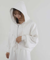 【11月上旬予約商品】【Ran×hellam】ダンボール ショート丈ジップパーカー