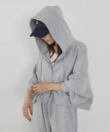 【11月上旬予約商品】【Ran×hellam】ダンボール ショート丈ジップパーカー