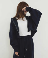 【11月上旬予約商品】【Ran×hellam】ダンボール ショート丈ジップパーカー