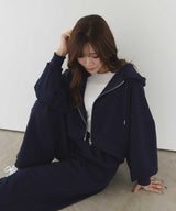 【11月上旬予約商品】【Ran×hellam】ダンボール ショート丈ジップパーカー