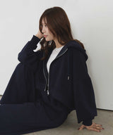 【11月上旬予約商品】【Ran×hellam】ダンボール ショート丈ジップパーカー