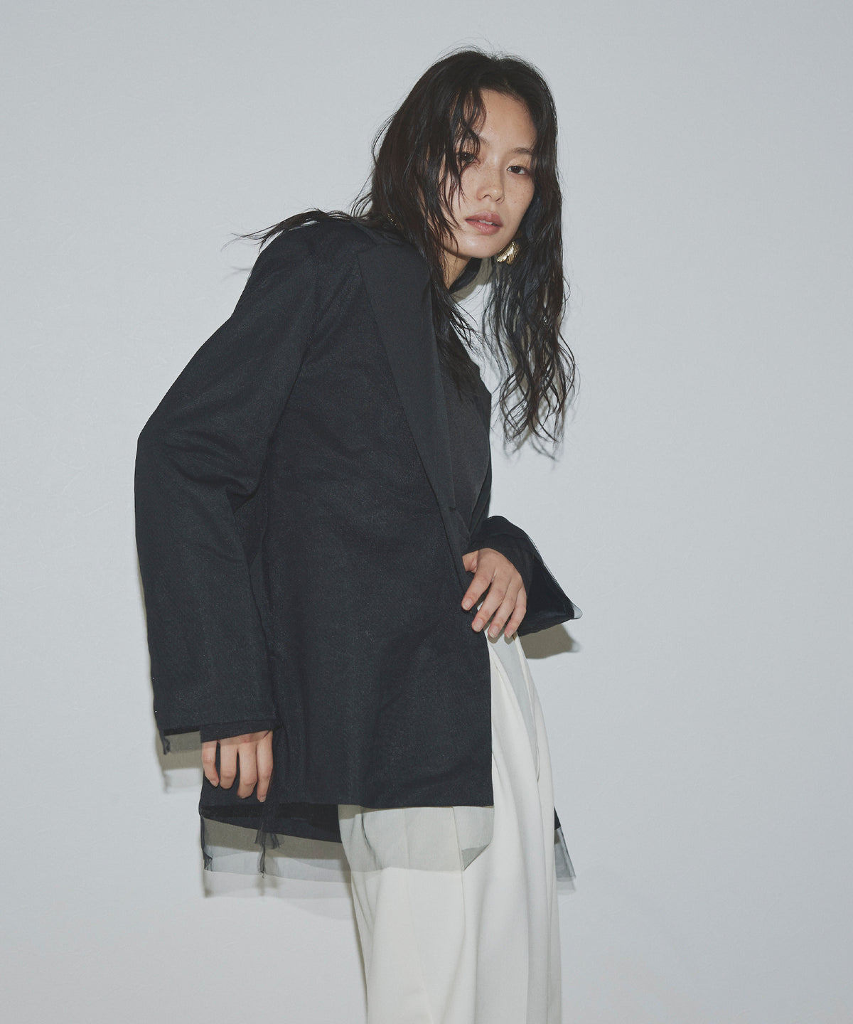 IOLANDAシャギーチェックコート | Droite lautreamont