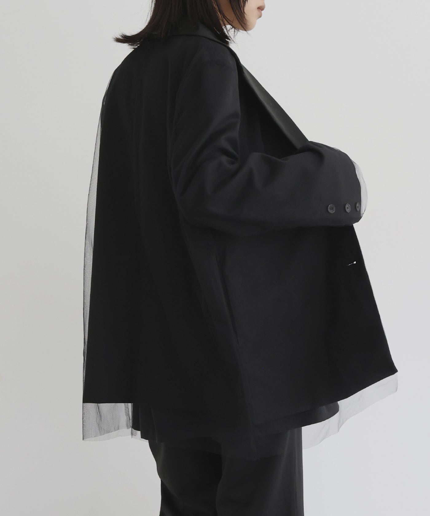 HARE チュールドッキングジャケット ブラック フリーサイズ