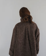 【sakippe×hellam】レザーカラー中綿オーバージャケット