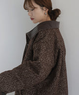 【sakippe×hellam】レザーカラー中綿オーバージャケット