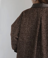 【sakippe×hellam】レザーカラー中綿オーバージャケット