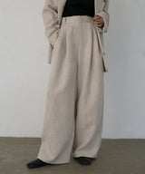 【2月中旬予約商品】サマーツイードワイドタックパンツ