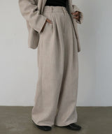 【2月中旬予約商品】サマーツイードワイドタックパンツ