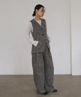 【2月中旬予約商品】サマーツイードワイドタックパンツ