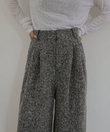 【2月中旬予約商品】サマーツイードワイドタックパンツ