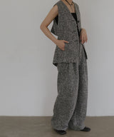 【2月中旬予約商品】サマーツイードワイドタックパンツ