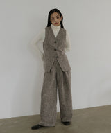 【2月中旬予約商品】サマーツイードワイドタックパンツ