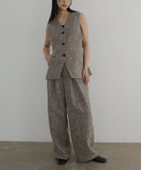 【2月中旬予約商品】サマーツイードワイドタックパンツ