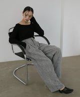 【2月中旬予約商品】サマーツイードワイドタックパンツ