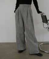 【2月中旬予約商品】サマーツイードワイドタックパンツ