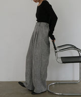 【2月中旬予約商品】サマーツイードワイドタックパンツ