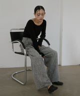 【2月中旬予約商品】サマーツイードワイドタックパンツ