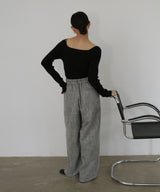 【2月中旬予約商品】サマーツイードワイドタックパンツ