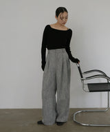 【2月中旬予約商品】サマーツイードワイドタックパンツ