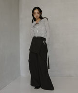 ラップスカート付きタックワイドパンツ