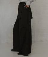 ラップスカート付きタックワイドパンツ