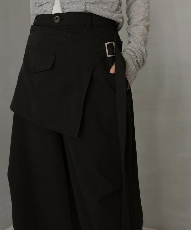 ラップスカート付きタックワイドパンツ – hellam