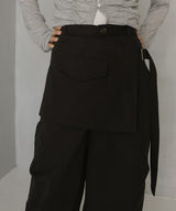 ラップスカート付きタックワイドパンツ