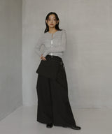 ラップスカート付きタックワイドパンツ