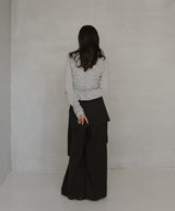 ラップスカート付きタックワイドパンツ